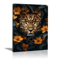 thumbnail image 5 of Mudket Leopard Floral Framed Canvas Wall Art, Jungle Botanical Animal Print Decor for Living Room, Bedroom, Kitchen, Ready to Hang - 12"L x 8"W, 5 of 7