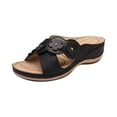 thumbnail image 2 of Willtoo Womens Orthopedic Slip Sandals Arch Support Cushion Platform Open Toe Fancy Flower Wedge Hollowed Lightweight Casual Bohemian Fashion Dressy Summer Walking Slippers Sandals, 2 of 4