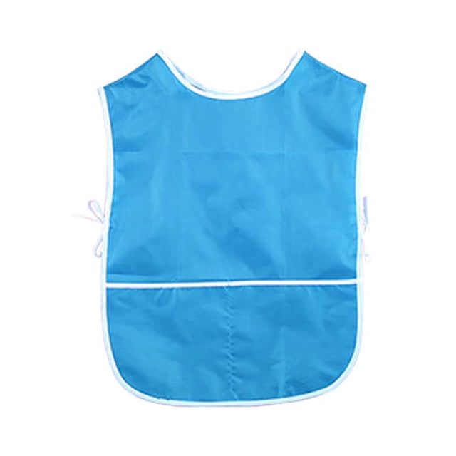 Kids Painting Aprons Cute Fast-drying Toddler Paint Smooth Drop Cloth with Smock Anti-Odor Dustcoat Washable Drop Cloth Community Hand Painting Sky Blue