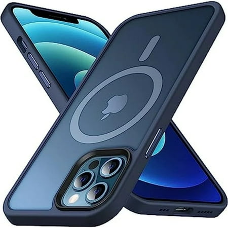 Entronix Magnetic Heavy Duty Case for iPhone 13 Pro Max Sturdy Shockproof Matte Back Cover Navy