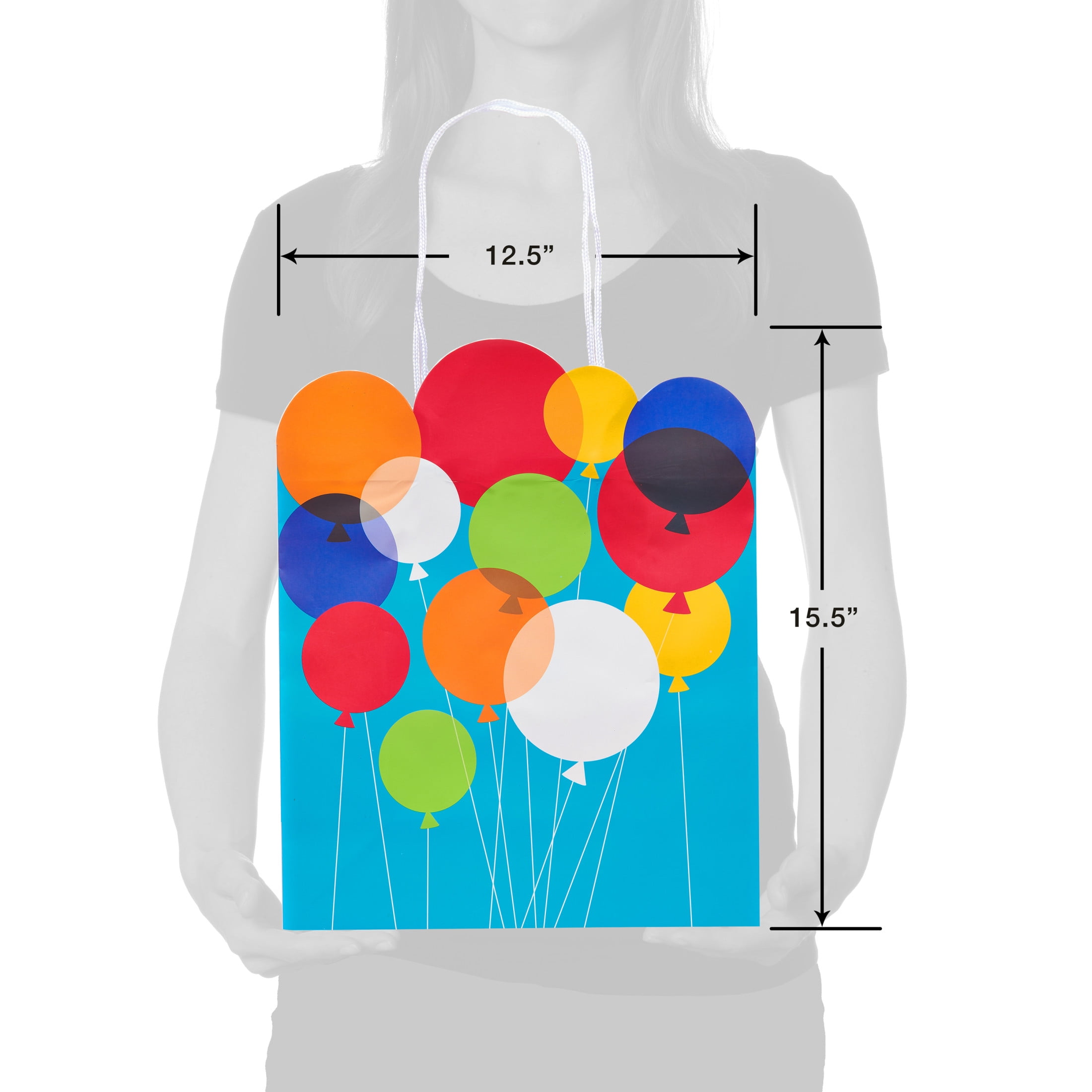 American Greetings 15.5 in. Extra Large Gift Bag, Birthday Balloons (1-Count)