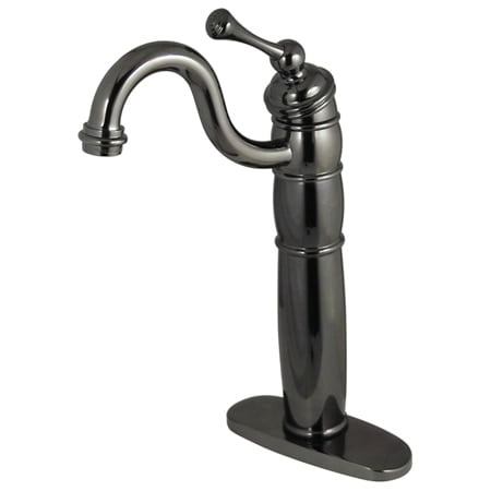 Kingston Brass NB1420BL NB1420BL Water Onyx vessel sink faucet with single lever handle, Black Nickel