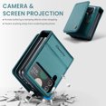 thumbnail image 3 of Allytech Business Wallet Case for Samsung Galaxy Z Flip3 with Credit Card Holder, [RFID Blocking] [Camera Screen Protection] PU Leather Magnetic Clasp Kickstand Shockproof Protective Case - Blue, 3 of 7