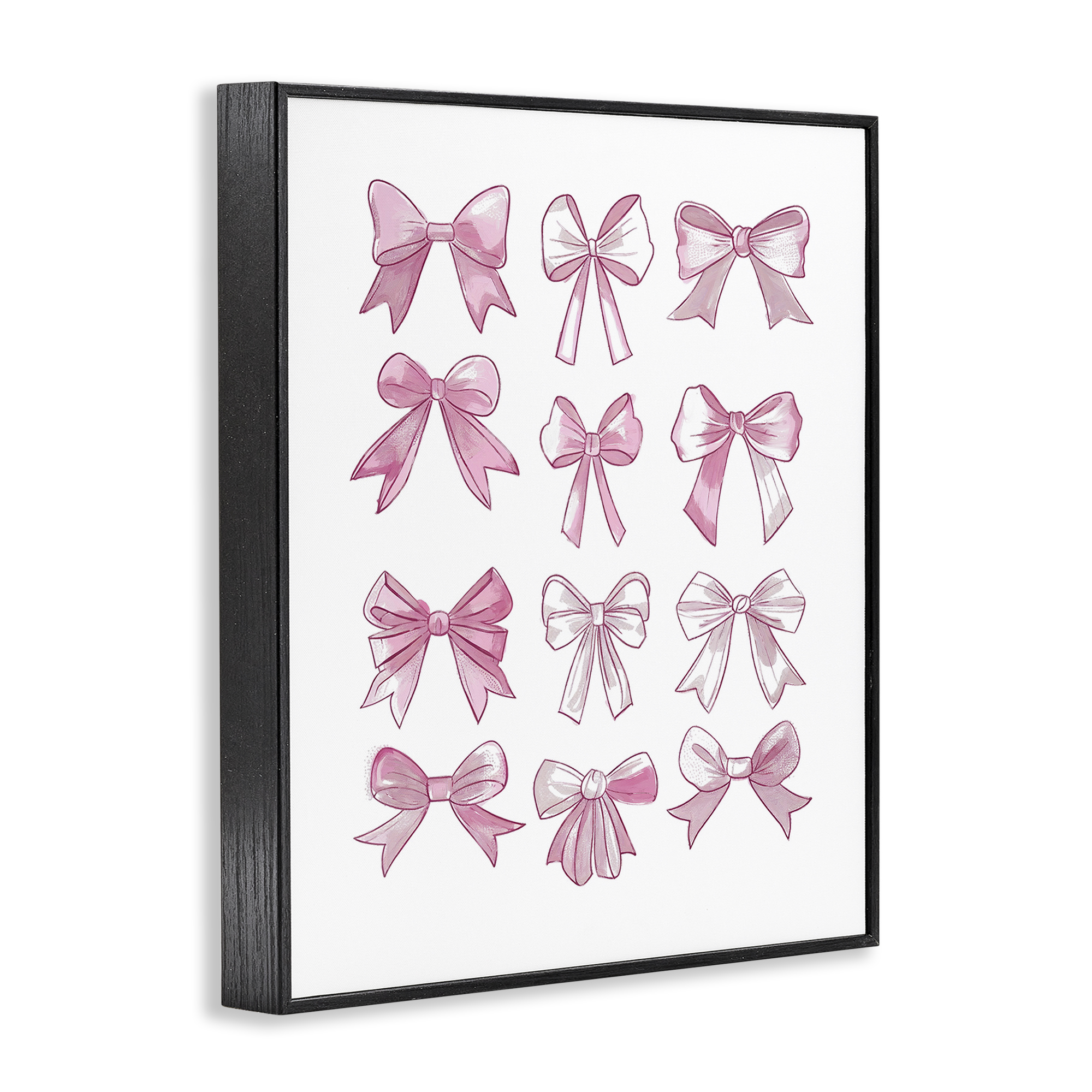 Stupell Industries Fabulous Bows Pattern Beauty & Fashion Painting Black Framed Art Print Wall Art, 16 x 20
