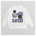 thumbnail image 4 of Women's Gameday Couture  White Baltimore Ravens Oversized Hard Earned Premium Fleece Pullover Sweatshirt, 4 of 4