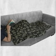 thumbnail image 6 of Sugar Skull Soft Flannel Fleece Throw Blanket, Owl Penguin Llama and Raccoon Calavera and Bones Ornament, Cozy Plush for Indoor and Outdoor Use, 50" x 70", Black Ivory Multicolor, by Ambesonne, 6 of 6