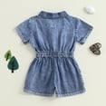 thumbnail image 5 of Toddler Girl Summer Jumpsuit Shorts 1T 2T 3T 4T 5T 6T 7T 8T 9T 10T Little Girl Overalls Clothes Baby Jean Romper Jumpsuit One Piece Outfit Gibobby,12-18 Months,Blue, 5 of 9