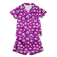 thumbnail image 5 of Auroural Childrens Pajamas Girls Button Front Pajama Top & Shorts Set, Panda print， 2-Piece, Sizes 2-14 & Plus, 5 of 6
