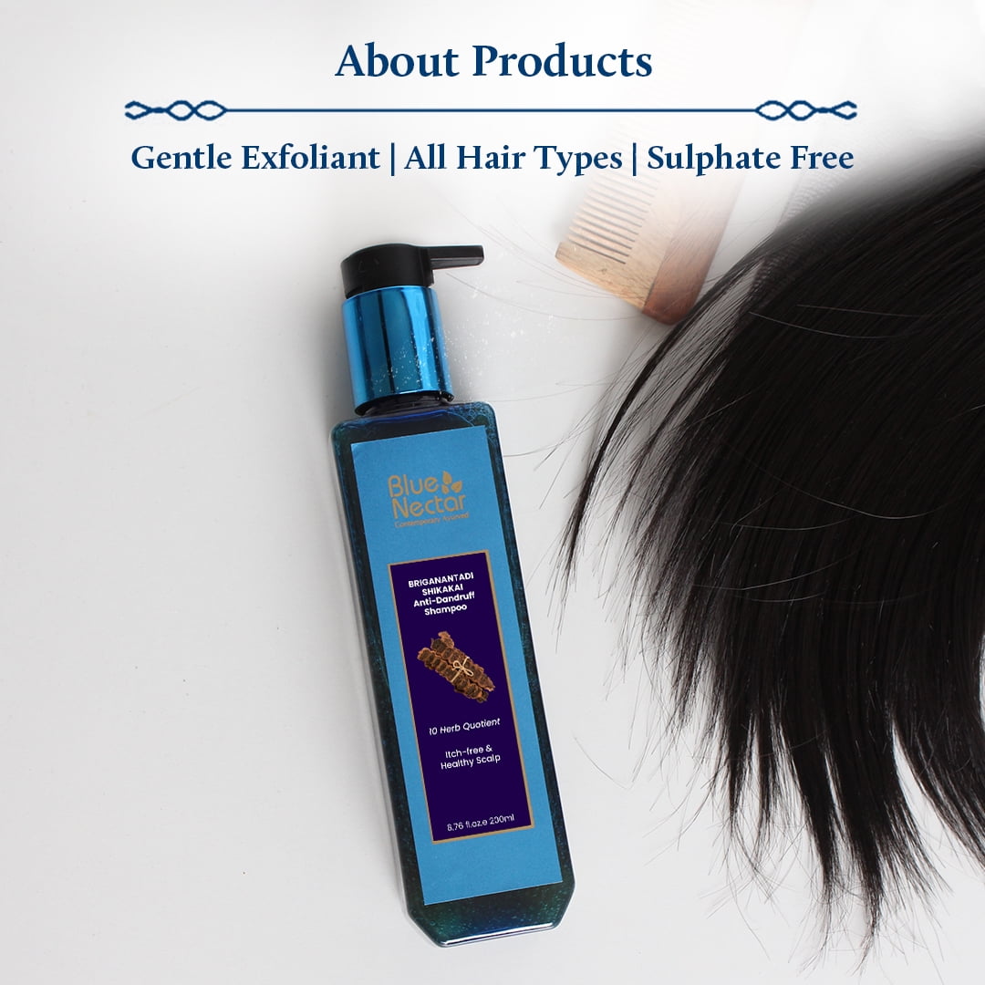 Blue Nectar Briganantadi Shikakai Anti-Dandruff Shampoo - 200 ml