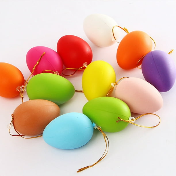 Volkmi 12 packs of white color simulation eggs plastic eggshell