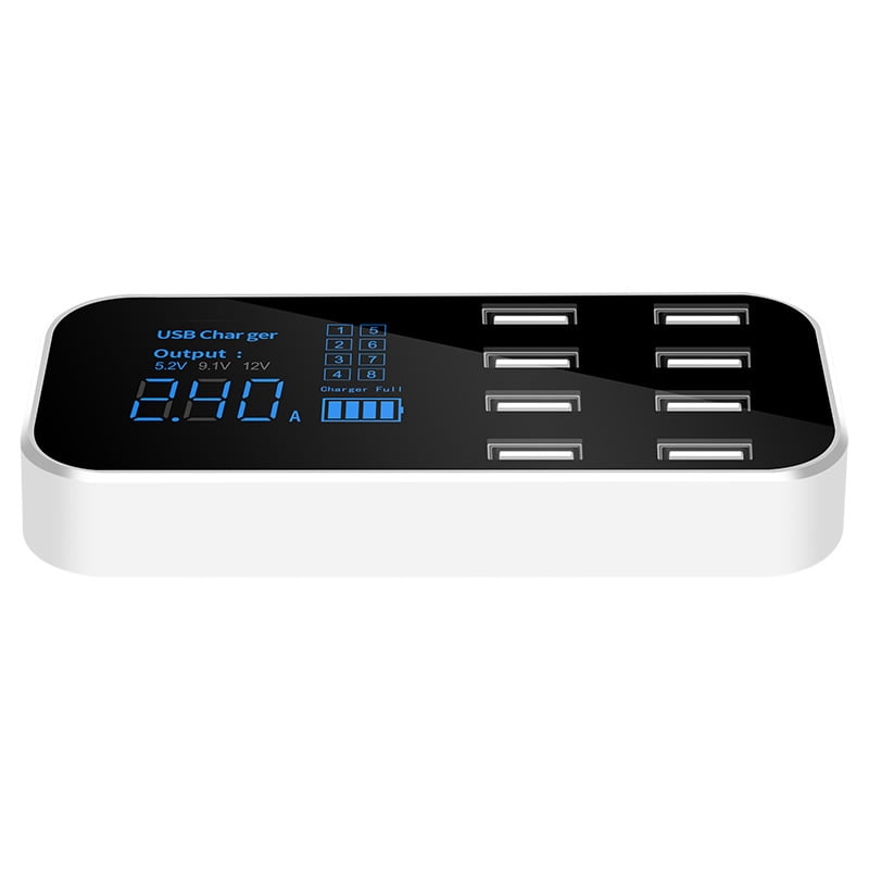 TR-g40W 8 Ports USB Car Charger QC3.0 PD Type C Fast Phone Charger with LED Display Multi USB