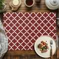 thumbnail image 4 of Red White Geometric Placemats Set of 8, Minimalist Morocco Pattern Table Mats Washable Heat-Resistant Non-Slip Place Mats for Kitchen Dinner Table Indoor Outdoor Decor,13x19 Inch, 4 of 9