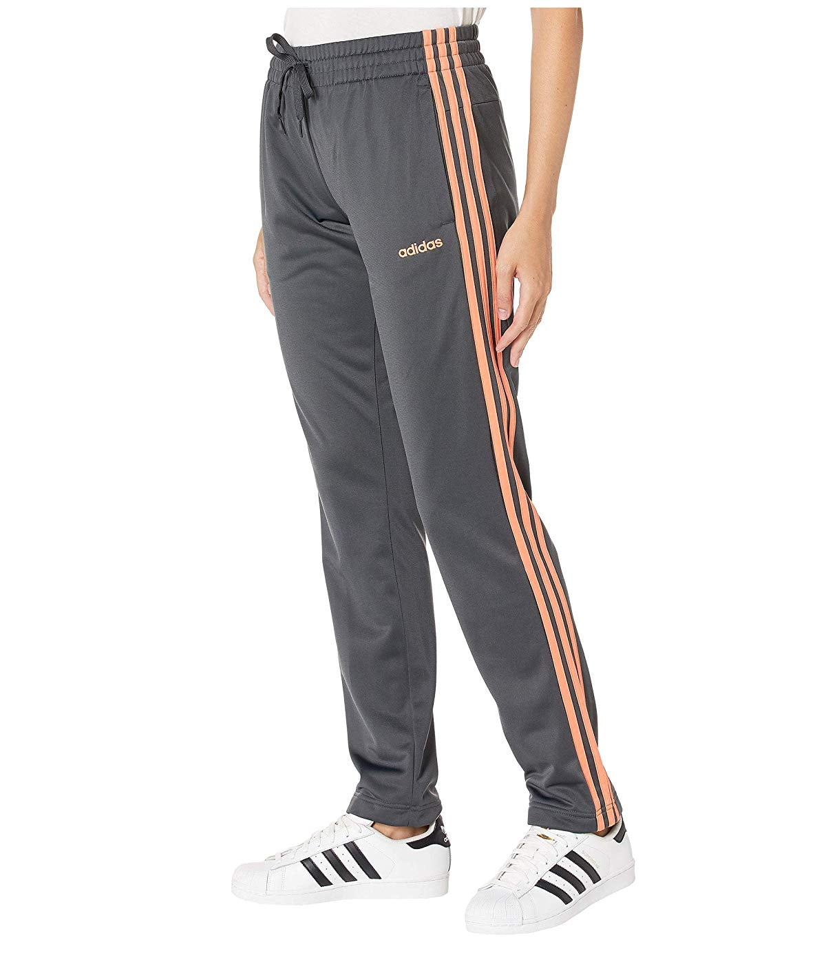Hotellet spole sendt adidas Essential 3-Stripes Tricot Pants Dark Grey Heather/Semi Coral -  Walmart.com