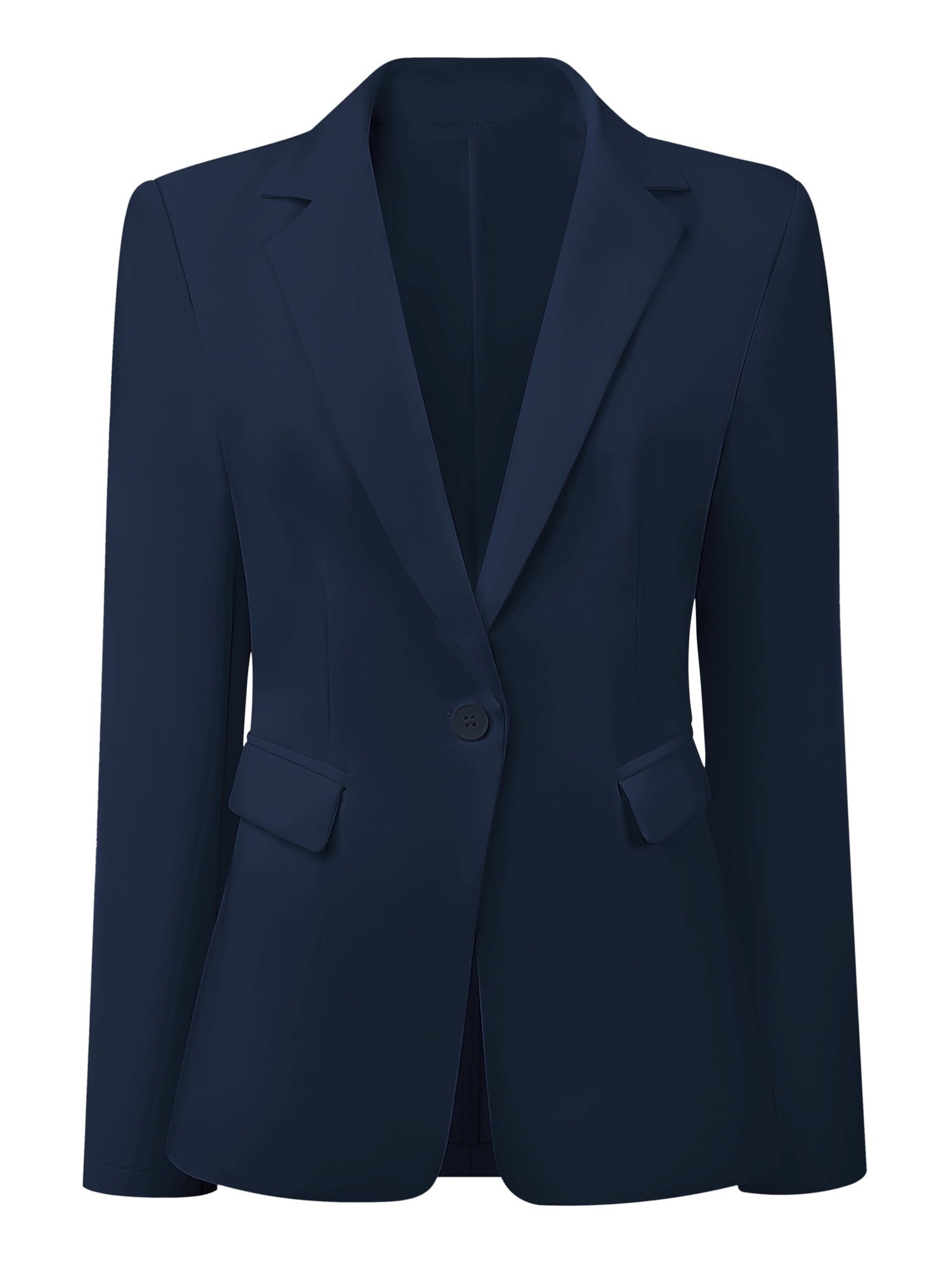 DARING DIVA Women's Lapel Collar Long Sleeve Suit Blazer Jacket L Navy Blue