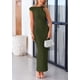 thumbnail image 5 of Vestido PRETTYGARDEN 2025 Maxi sin mangas de un hombro verde militar XL, 5 of 8