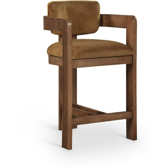 Meridian Furniture Sacha Saddle Velvet Stool