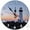 Lighthouse, variant on VOCOO 10'' Quartz Sunset Round Wall Clock Modern Art Decorations for Home, Kitchen, and Bedroom (Battery Operated) Ideal Gift