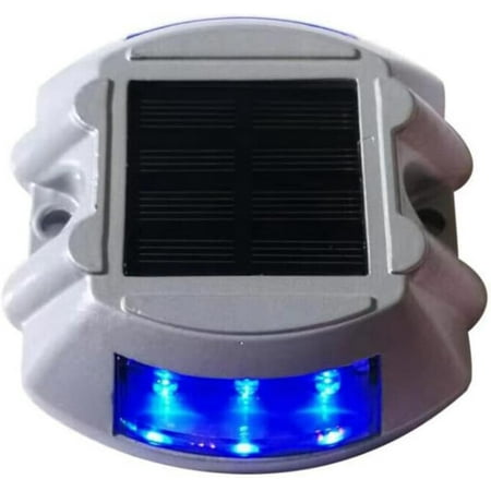 

OO-LED Road Marker Solar Powered Deck Light Lamp IP68 Outdoor Driveway Patio Aluminum Path Light (Blue Constant On)-10