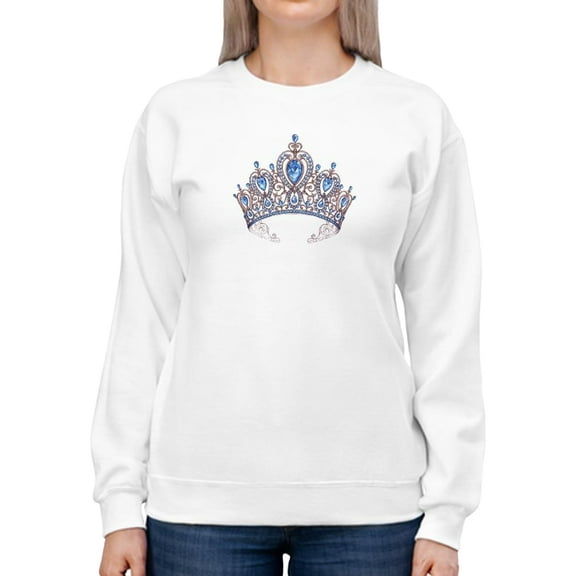 Blue Crown Sweatshirt Women -SPIdeals Designs, Female 5X-Large