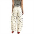 thumbnail image 4 of Polka Dot Jeans Women Y2K Low Rise Baggy Denim Pants Vintage Wide Leg Jeans Streetwear, S, 4 of 6