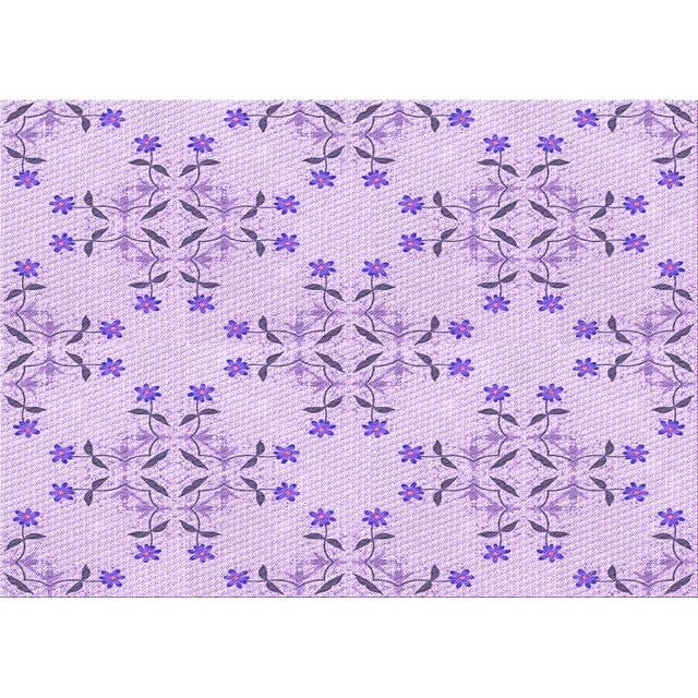 Ahgly Tapis Rectangulaire Lavable en Machine Intérieur Transitionnel Violet, 5 Pieds x 7 Pieds