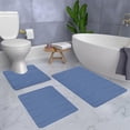 thumbnail image 4 of Foam Bath Mat 3 Set, Non-Slip Bathroom Rugs, Water Absorbent Soft Velvet Fleece, Machine Washable Shower Mat, 4 of 6