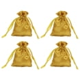 thumbnail image 1 of Bolsas de satén Uxcell con cordón, bolsa de regalo para bodas, bolsa de embalaje mini para cumpleaños, Navidad, joyería, fiesta dorada de 3x4 pulgadas, 1 of 7