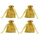 thumbnail image 1 of Bolsas de satén Uxcell con cordón, bolsa de regalo para bodas, bolsa de embalaje mini para cumpleaños, Navidad, joyería, fiesta dorada de 3x4 pulgadas, 1 of 7