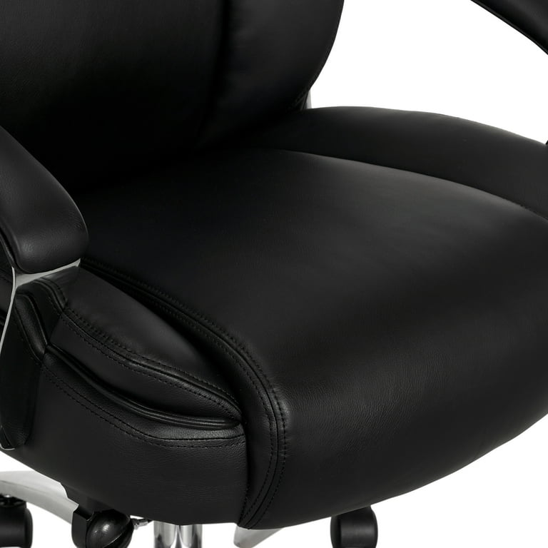 Serta Big & Tall Bonded Leather Commercial Office Chair with Memory Foam, Black