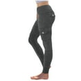 thumbnail image 5 of CQONEPT Womens Yoga Pants with Multi Pockets Casual Tummy Control Tighting Fiting Cargo Pants Slim Fit High Waist Leggings Dark Gray M, 5 of 7