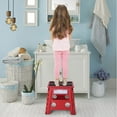 thumbnail image 4 of ACSTEP Folding Step Stool 13'' Tall Step Stool Plastic Step Stools with Non-Slip Surface - Dot Red, 4 of 10