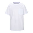 thumbnail image 2 of Boy's Tops Kids Mesh T Shirts Short Sleeve Plain Top Tees Boy & Girl Baby Unisex Toddler Children Crew Neck T Shirt with Pocket Comfort Colors Tshirt(Color:White,Size:3-4 Years), 2 of 8