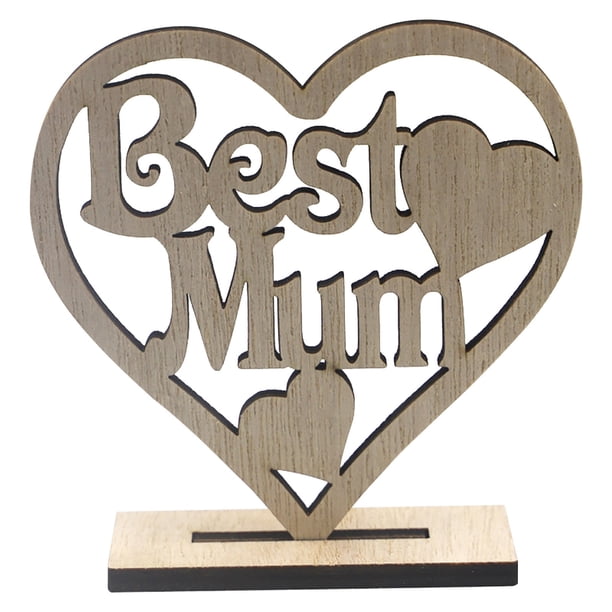 Madera En Forma De Corazón Para El Día De La Madre Adornos Artesanales De Madera Amor Independiente Regalo Creativo Para La Madre matsuzay HA043503-01