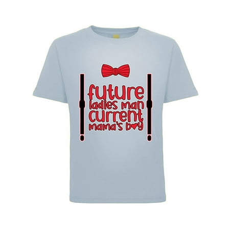 

Wild Bobby Future Women Man Current Mamas Boy Pop Culture Toddler Crew Graphic Tee Light Blue 3T