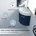 thumbnail image 3 of Bathroom Storage Cabinet Corner Bathroom Vanity Sink Combo for Small Space Wall Mounted Cabinet Set, Ceramic Sink(BVC05316NB),Bathroom Wall Storage, 3 of 26