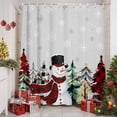 thumbnail image 3 of Grey Christmas Snowman Shower Curtain, Xmas Trees Winter Snowflake Gray Waterproof Fabric Shower Curtains with 12 Hooks, Bathroom Curtain Set for Bathroom Accessories Decor, 72 x 96 Inches, 3 of 9
