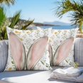 thumbnail image 5 of Waterproof Throw Pillow Covers Set of 2, 26x26 Inch Colorful Spring Floral Decorative Pillowcases Outdoor Pillow Slip Cushion Covers Set for Couch Tent Summer Botanical Rabbit Ears, 5 of 7