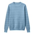 thumbnail image 4 of Lumtrix Womens Fall Basic Long Sleeve Sweater Soft Knit Classic Crew Neck Sweaters Loose Fit Casual Going Out Pullover Light Blue M, 4 of 4