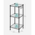 thumbnail image 4 of SONGMICS HOME Étagère de Salle de Bain 3 Niveaux – Rangement pour Espace au-dessus des Toilettes avec Design Extensible, Tablettes Antidérapantes et Crochet, Noir Encre, 4 of 8