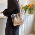 thumbnail image 3 of Bolso Hombro Transparente Mujer 2pcs / Set PU Color Sólido Messenger Bag (Blanco), 3 of 9
