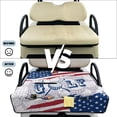 thumbnail image 3 of Uorisanigo Golf US Flag Golf Cart Seat Covers Seat Blanket with 4 Front Pockets, Universal Golf Cart Accessories for EZGO, Club Car and More 2-Seat Carts, Non-Slip & Easy to Clean, 3 of 6