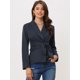 thumbnail image 2 of Blusa Elegante de Manga Larga con Solapa para Mujer Azul marino S, 2 of 6