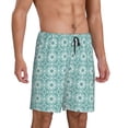 thumbnail image 2 of Wukai Blue Print Men’s Short Pajama Pants With Pockets Soft Sleep Pj Shorts for Men-Large, 2 of 6