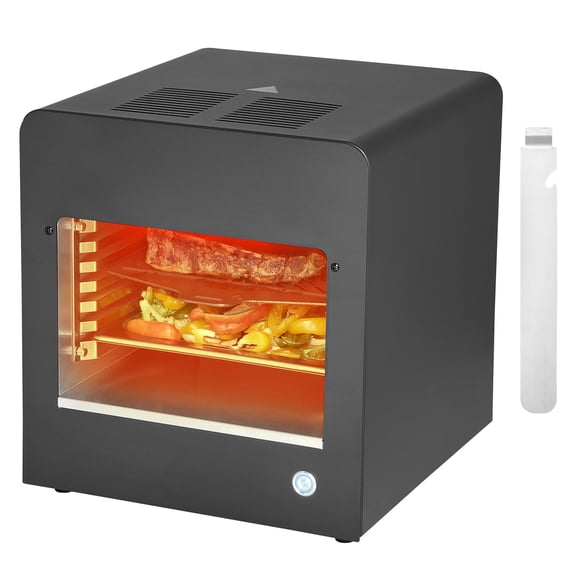 KFFKFF Infrared Electric Grill, 1800W Non-Smoking Electric Steak Roaster, 1450°F Stainless Steel Meat Heater with 6-Level Adjustable Stand, Electric Infrared BBQ Equipment for Toasting, Grilling