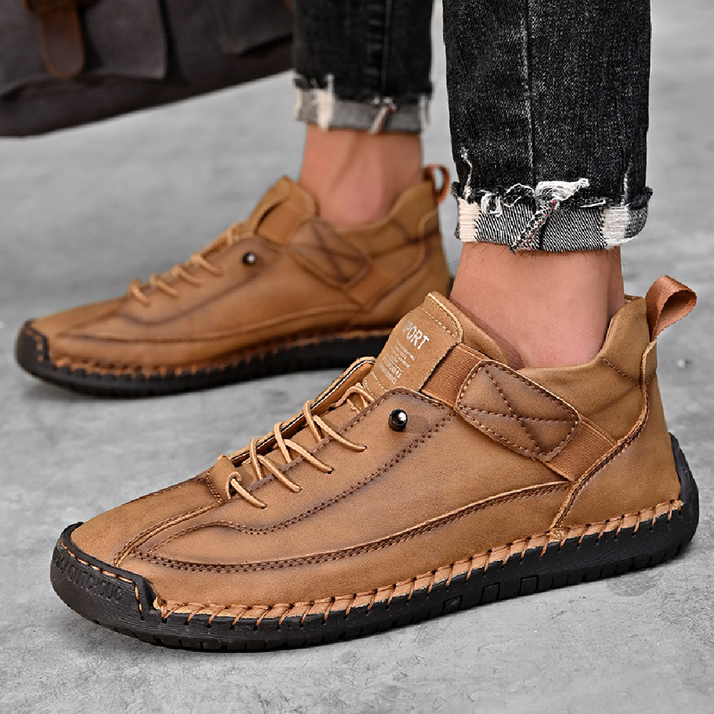 Mens Business Casual Shoes Comfortable Fashion Sneakers Lightweight Hiking Shoes Breathable Outdoor Shoes Brown 10 US