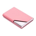 thumbnail image 2 of Simyoung Business Name Card Case - PU Leather & Stainless Steel Multi Card Case Holder Wallet Credit Card ID Case/Holder for Men & Women - Pink, 2 of 5