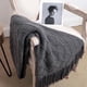 thumbnail image 5 of Manta de tiro de punto suave con borla, mantón de siesta de oficina, funda decorativa para sofá, sofá, para viajes, gris oscuro Eigraketly LF000012-04B, 5 of 7