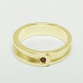 thumbnail image 2 of LBG British Made 18k Yellow Gold Natural Garnet Mens Band Ring - 25 size options - Size 9.75, 2 of 6