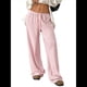 thumbnail image 2 of Pantalones Deportivos Anchos para Mujer, con Cordón, Holgados, de Cintura Alta y Sueltos, Informales Rosa XS, 2 of 9
