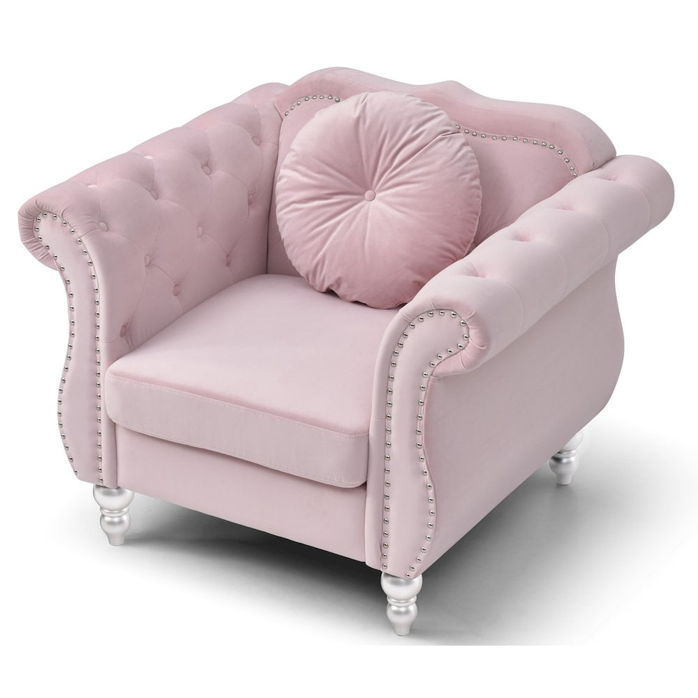 Glory Furniture Hollywood Accent Chair in Pink Color